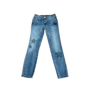 Joes Jeans Girls Star Print Medium Wash Denim Pants Size 10 Adjustable Waist